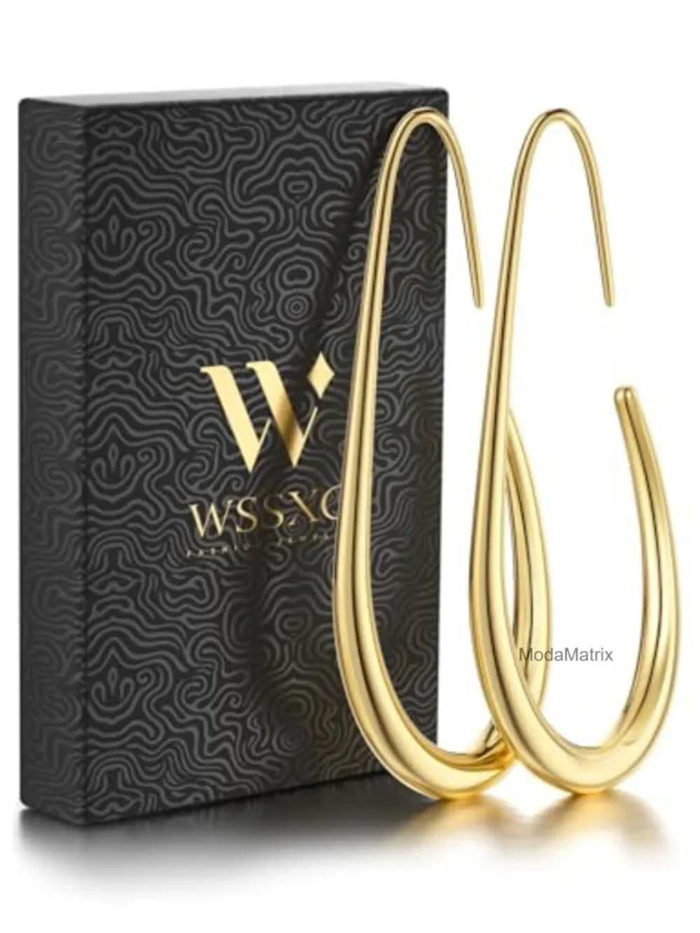 2 Pairs Teardrop Hoop Earrings 18K Gold Plated Hypoallergenic Statement Jewelry